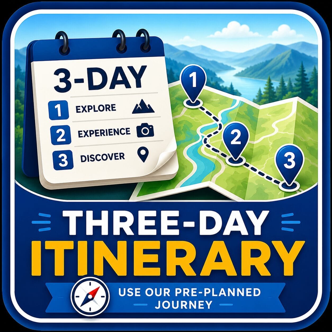 Three-day itinerary — use our pre-planned journey